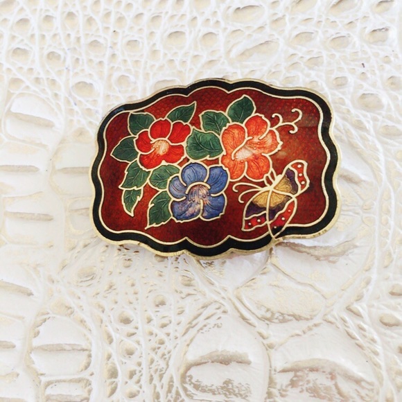 Vintage Accessories - Burgundy Belt Buckle Vintage